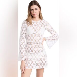White Beach Riot Goldie Crochet Cover-Up Mini Dress